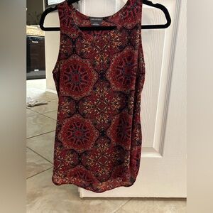 Van Heusen red geometric design sleeveless blouse